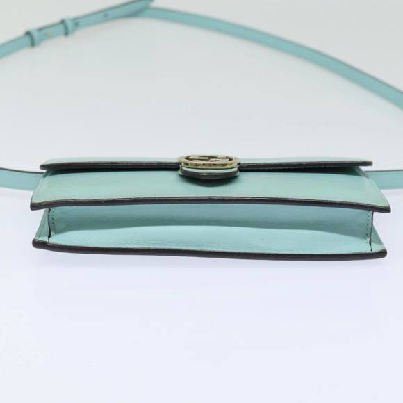 GUCCI Shoulder Wallet Leather Light Blue 369664 Auth mr248 - Picture 5 of 16